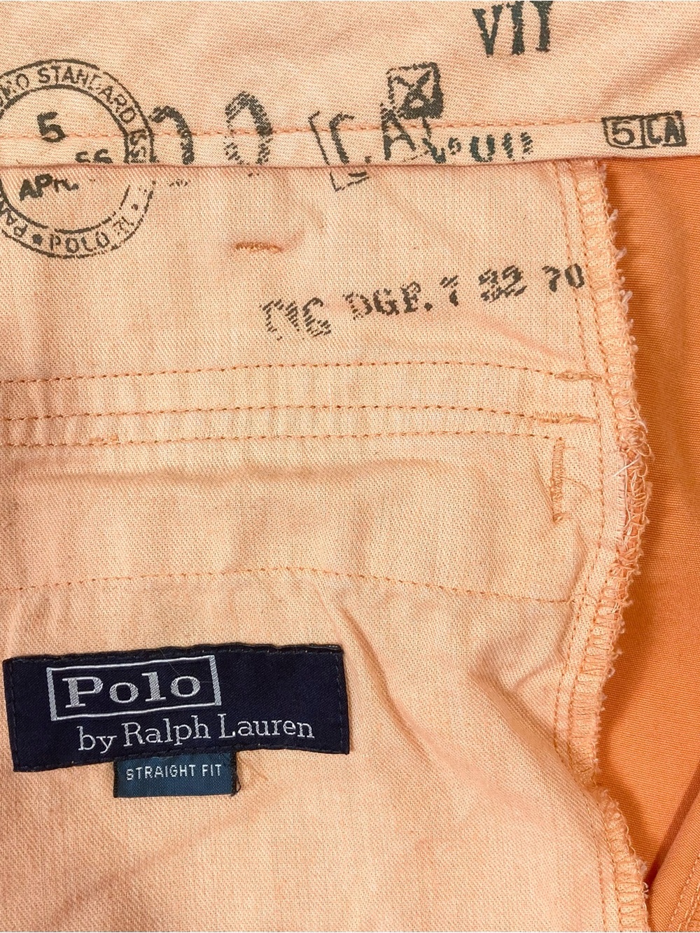 POLO RALPH LAUREN Cargo Pants 36x32 Orange VTG Y2K Pockets Adjust-Tie-Hem - Picture 10 of 16